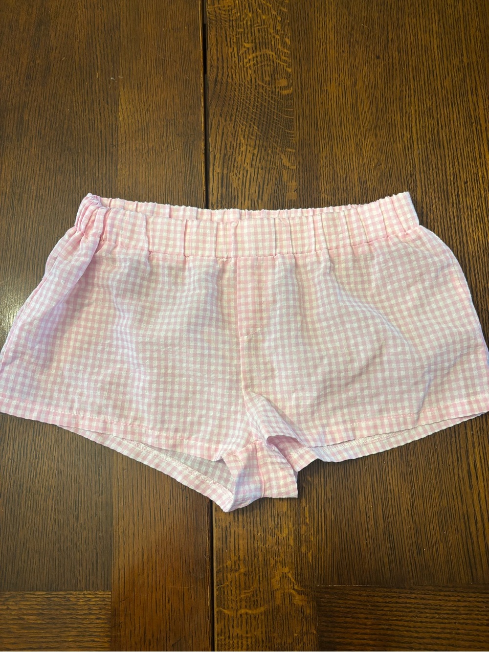 Edikted Pink Gingham Elastic Waist Boxer Shorts Size M